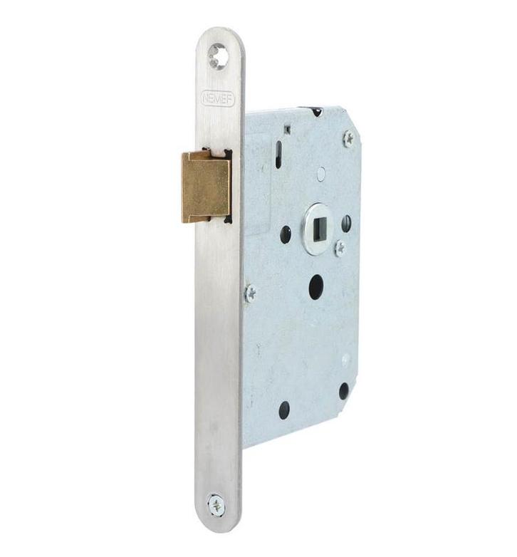 Nemef loopslot 1255/17 met rvs voorplaat, Doe-het-zelf en Bouw, Hang- en Sluitwerk, Klink of Kruk, Nieuw, Overige materialen