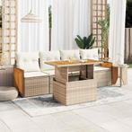 vidaXL 5-delige Loungeset met kussens poly rattan en, Tuin en Terras, Verzenden, Nieuw, Loungeset