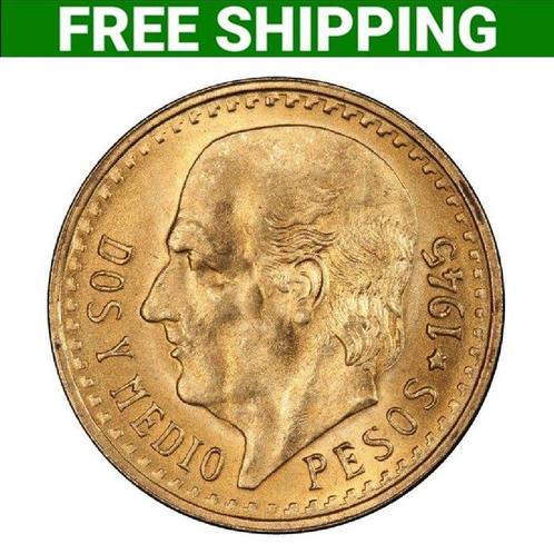 Mexico. 1945 Mexican 2 1/2 Pesos Hidalgo Gold Coin, Postzegels en Munten, Edelmetalen en Baren