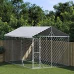 vidaXL Hondenkennel met dak 3x4,5x2,5 m gegalvaniseerd staal, Verzenden, Nieuw