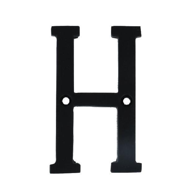 Letter H Klein IJzer zwart 75 mm, Doe-het-zelf en Bouw, Hang- en Sluitwerk, Klink of Kruk, Nieuw, Overige materialen
