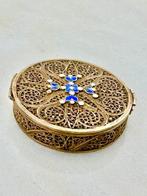 Doos - Poederdoos van massief zilver - Verguld zilver