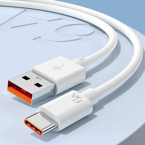 USB-C Oplaadkabel 2 Meter - 6A/66W Snelladen Oplader Data, Telecommunicatie, Mobiele telefoons | Telefoon-opladers, Nieuw, Verzenden
