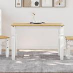vidaXL Table à manger Corona blanc 112x60x75 cm bois, Neuf, Verzenden