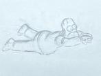 The Simpsons - Original drawing of Homer Simpson, Episode: