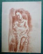 Hermine David (1886-1970) - Garçonnet triste et son chien, Antiek en Kunst