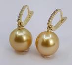 Oorbellen - 14 karaat Geel goud -  0.11ct. tw. - 11x12mm, Nieuw