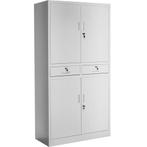 tectake Archiefkast Cosmo met 2 lades 180x80x40cm - lichtgri, Huis en Inrichting, Verzenden, Nieuw