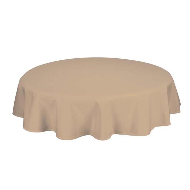 Tafelkleed Rond Sandalwood Bruin 300cm Ø - Treb SP, Huis en Inrichting, Keuken | Textiel, Tafelkleed of Tafelzeil, Overige kleuren