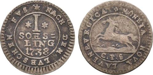 1 Soesling 1738 Cps Lauenburg Georg Ii v Braunschweig, Timbres & Monnaies, Monnaies | Europe | Monnaies non-euro, Envoi