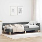 vidaXL Hoek Bed Frame Donkergrijs 90 x 190 cm Stof, Huis en Inrichting, Slaapkamer | Bedden, Verzenden, Nieuw