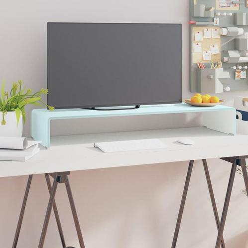 vidaXL Tv-meubel/monitorverhoger 90x30x13 cm glas groen, Huis en Inrichting, Kasten |Televisiemeubels, Nieuw, Verzenden