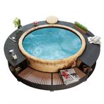 vidaXL Hottub-ombouw poly rattan zwart, Tuin en Terras, Zwembaden, Verzenden, Nieuw