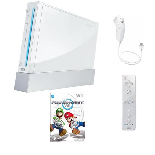Nintendo Wii Wit + Controller (Mario Kart Bundel), Games en Spelcomputers, Spelcomputers | Nintendo Wii, Zo goed als nieuw, Ophalen of Verzenden