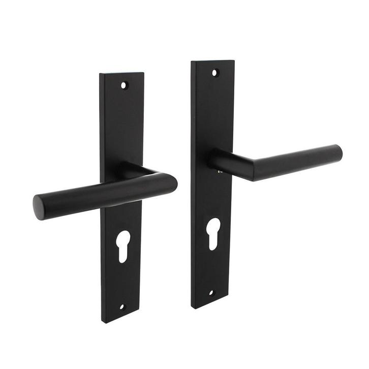 Deurklink Bastian op schild met profielcilindergat 72mm m..., Doe-het-zelf en Bouw, Hang- en Sluitwerk, Klink of Kruk, Nieuw, Overige materialen