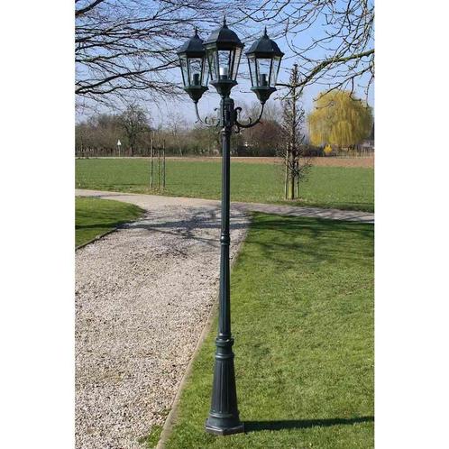 vidaXL Tuinlantaarn Brighton 3-arms 230 cm donkergroen/zwart, Tuin en Terras, Buitenverlichting, Nieuw, Verzenden