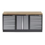 Werkbank set met hardhouten blad, werkplaatskast en 11 laden, Doe-het-zelf en Bouw, Ophalen of Verzenden, Nieuw