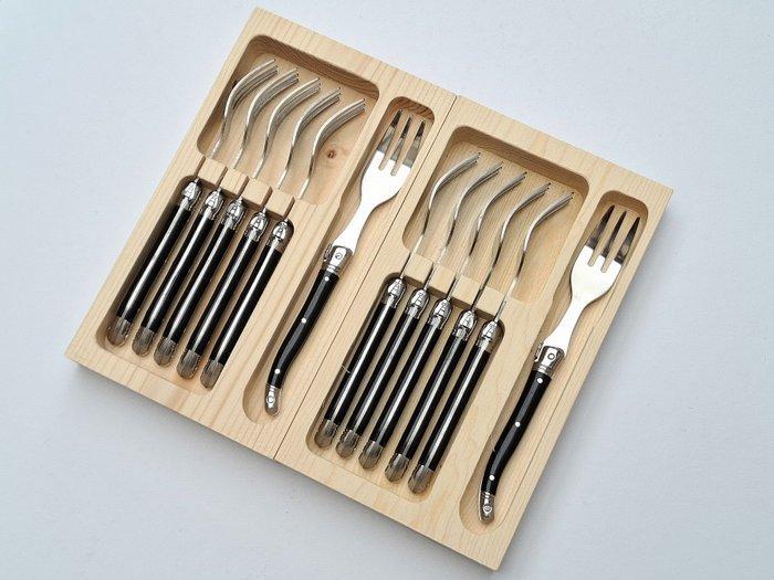 Laguiole 12x Pastry Forks / Cake Forks - Black - style de -, Antiek en Kunst, Antiek | Keukengerei