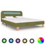 vidaXL Bedframe met LED stof groen 140x200 cm, Huis en Inrichting, Verzenden, Nieuw