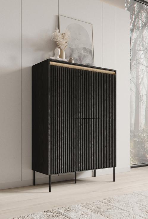 Meubella Dressoir Timoteo mat zwart 100 cm, Huis en Inrichting, Kasten | Dressoirs, 25 tot 50 cm, Nieuw, Verzenden