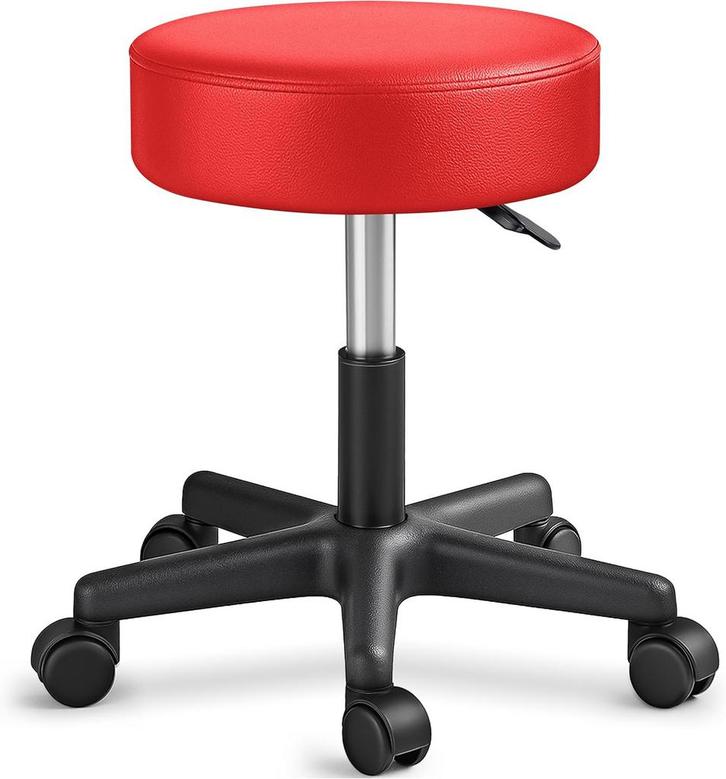 Zadelkruk - Kruk op wielen - Rolkruk - Draaikruk - Rood - TR, Maison & Meubles, Chaises de bureau, Envoi