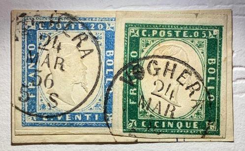 Italiaanse oude staten - Sardinië 1856 - Sardinië 5 cent, Postzegels en Munten, Postzegels | Europa | Italië