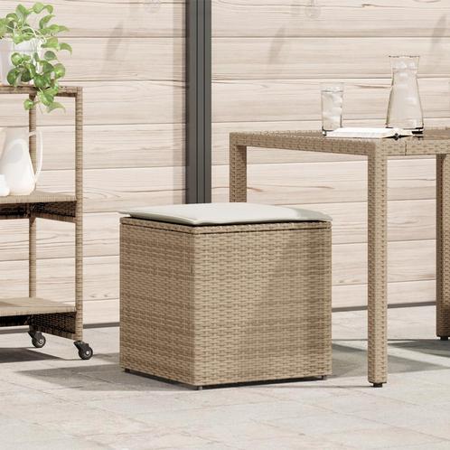 vidaXL Kussenbox Beige 50x50x50 cm Poly Rattan, Tuin en Terras, Bergingen en Tuinkasten, Nieuw, Verzenden
