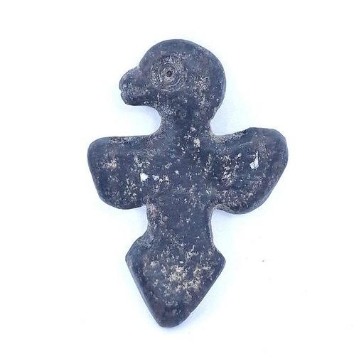 Vroeg-Bactriaan Zwarte steen Adler-Parels-Talisman - 36 mm, Antiek en Kunst, Antiek | Overige Antiek
