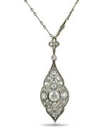 Halsketting - 14 karaat Witgoud, Platina, Art Deco witte, Nieuw