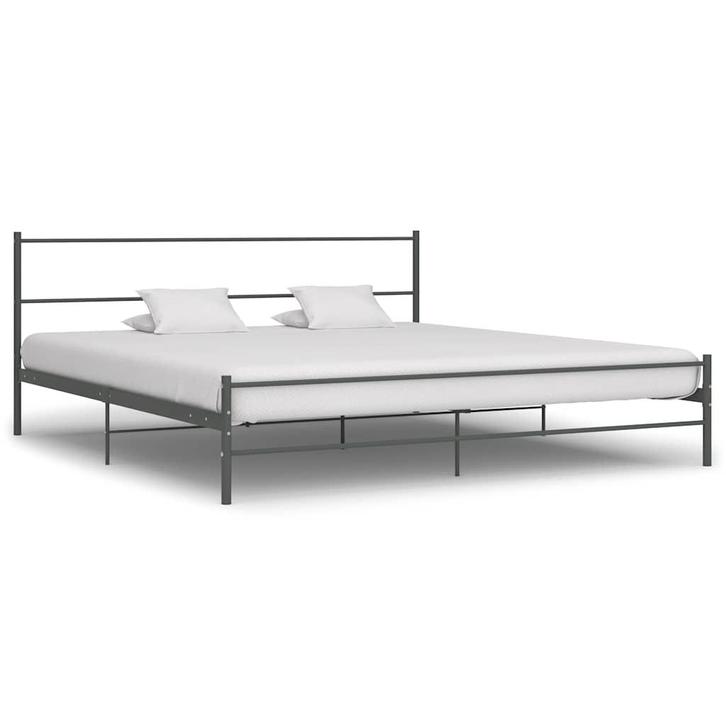 vidaXL Bedframe metaal grijs 180x200 cm, Huis en Inrichting, Slaapkamer | Bedden, Nieuw, Verzenden
