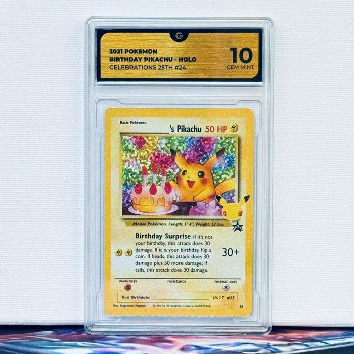 Pokémon Graded card - Birthday Pikachu Holo #24 Celebrations, Hobby en Vrije tijd, Verzamelkaartspellen | Pokémon