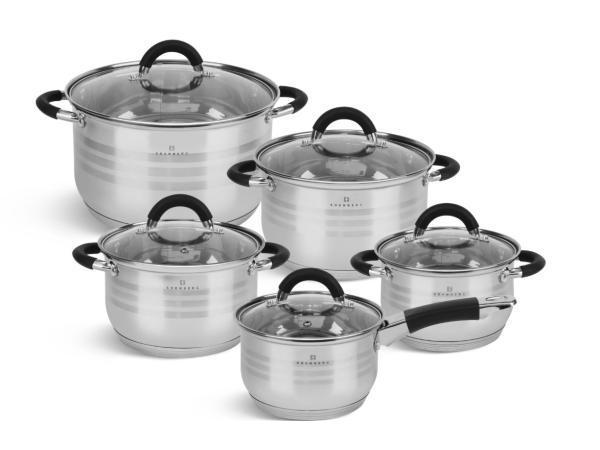 Veiling - Pannenset - RVS - 10 delig - Sandwichbodem, Huis en Inrichting, Keuken | Potten en Pannen, Nieuw