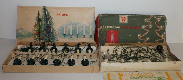 Kerstdecoratie Philips - V&D (2) - 2 complete sets oude, Diversen, Kerst