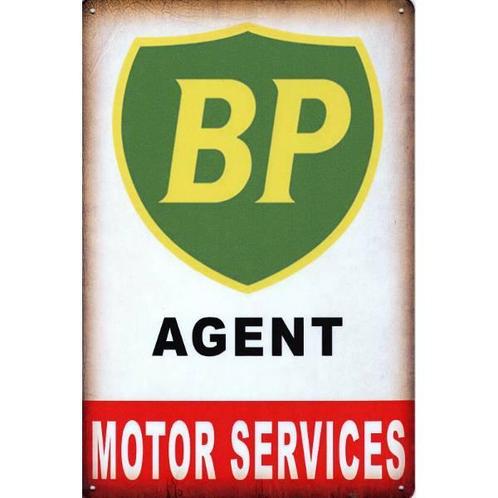 Wandbord reclamebord schild BP Motor Services bord, Verzamelen, Retro, Huis en Inrichting, Verzenden