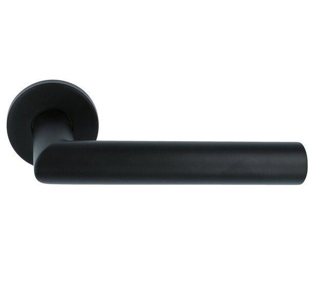 Deurkruk Marc XL op ronde rozet mat zwart, Doe-het-zelf en Bouw, Hang- en Sluitwerk, Ophalen of Verzenden