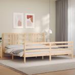 vidaXL Bedframe met hoofdbord massief hout 200x200 cm, Huis en Inrichting, Slaapkamer | Bedden, Verzenden, Nieuw