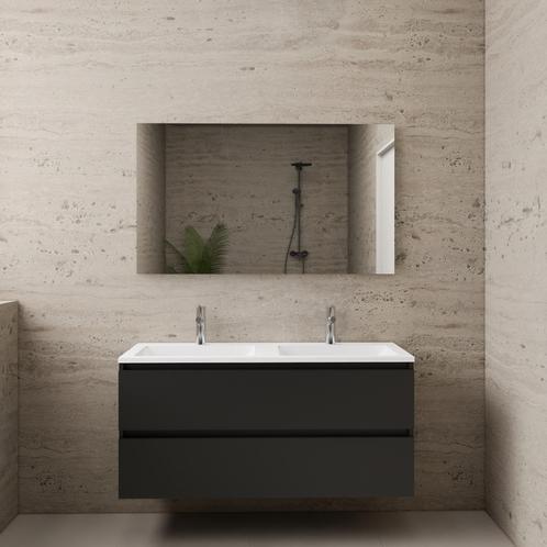 ACTIE BWS Badmeubel | Paris | Mat Zwart 120 cm | Mat Wit, Doe-het-zelf en Bouw, Sanitair, Bad, Nieuw, Ophalen of Verzenden