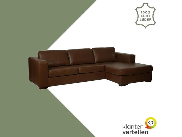 Leren hoekbank Flow - 3 zits arm links + longchair rechts -, Antiek en Kunst, Antiek | Meubels | Stoelen en Sofa's, Ophalen of Verzenden