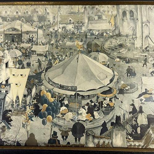 Anton Pieck (attr. - Vlaamse kermis 1924, Antiek en Kunst, Curiosa en Brocante