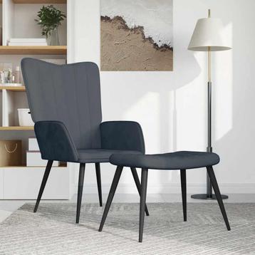 vidaXL Relaxstoel met voetenbank fluweel donkergrijs, Huis en Inrichting, Fauteuils, Verzenden, Nieuw