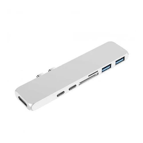 DrPhone 7 in 1 USB C Hub Dual Type C Dock -5K Output - 40, Computers en Software, Overige Computers en Software, Nieuw, Verzenden