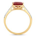 Ring - 14 karaat Geel goud - 3.40ct. tw. Robijn - Diamant -