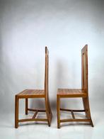 Chaise (2) - Teck - Paire de chaises en tek