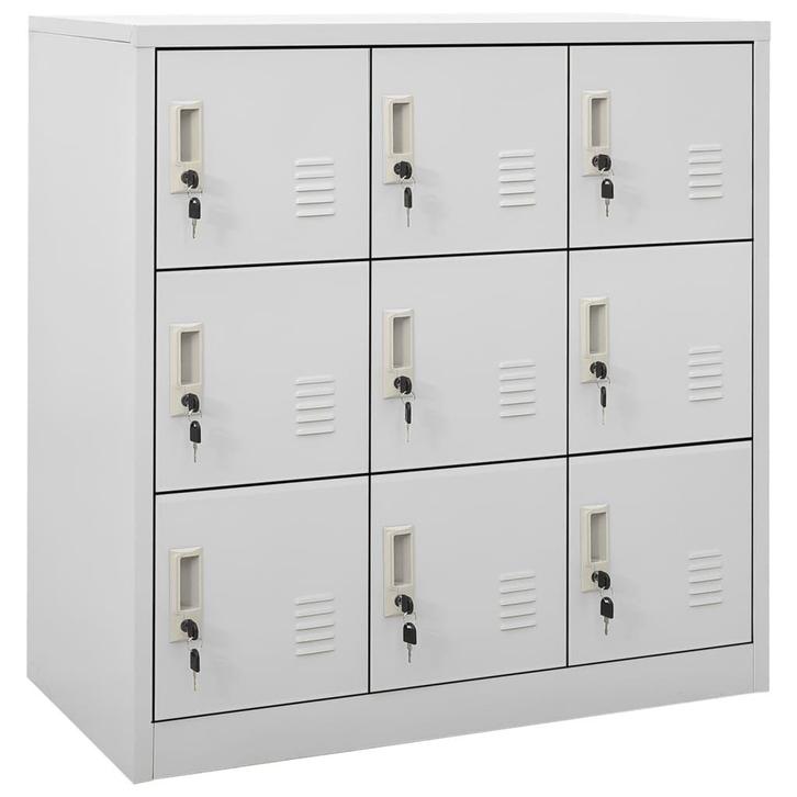 vidaXL Lockerkast 90x45x92,5 cm staal lichtgrijs, Huis en Inrichting, Kasten | Overige, Nieuw, Verzenden