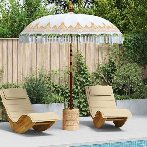 vidaXL Balinese Parasol Crème (210-220) x 260 cm, Tuin en Terras, Parasols, Nieuw, Verzenden