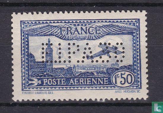 Frankrijk - Vliegtuig boven Marseille met perforatie - 1930, Timbres & Monnaies, Timbres | Europe | France, Envoi