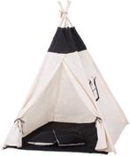 Wigwam tipitent speeltent - 4 delig 100% katoen Zwart / wit, Kinderen en Baby's, Ophalen of Verzenden, Nieuw
