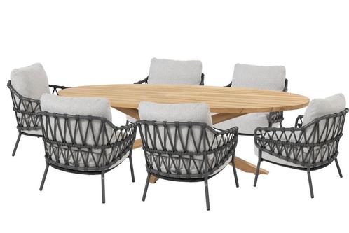 4 Seasons Outdoor Calpi low dining set met teak Prado tafel, Jardin & Terrasse, Ensembles de jardin