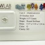 Zonder Minimumprijs - 1 pcs Diamant (Natuurlijk) - 0.57 ct -, Handtassen en Accessoires, Edelstenen, Nieuw