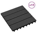 vidaXL Terrastegels 30x30 cm 1 m² HKC zwart 11 st, Verzenden, Nieuw